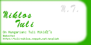 miklos tuli business card